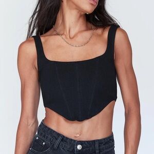 Princess Polly Kaeshia Rib Bustier Black Top